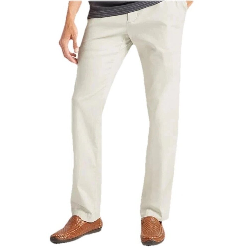 Tommy Bahama Boracay Flat Front Chino Casual Pants Mens 36 x 34 Bleached Sand